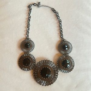 Black and pewter chain necklace. Medium Weight